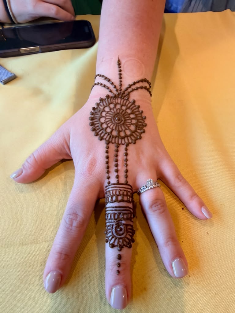 Floral henna bracelet design